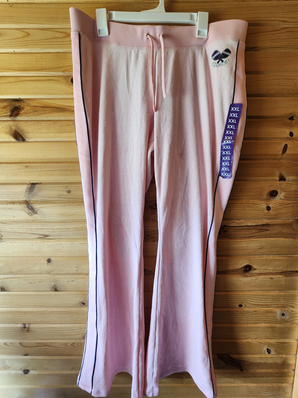 Juicy Couture Pale Pink Joggers with Navy Piping